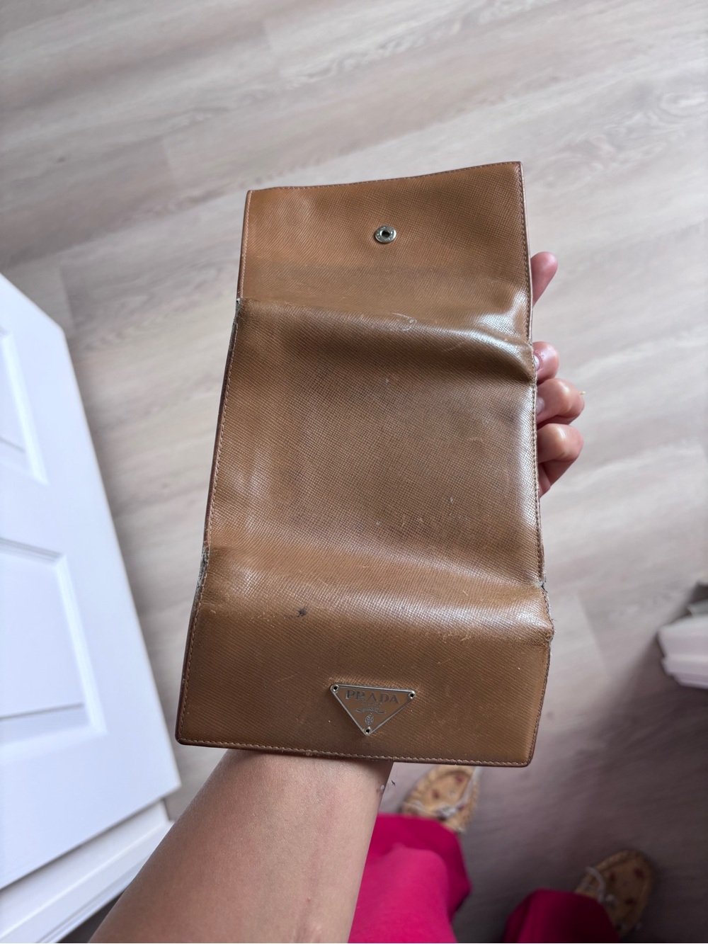Prada Brown Saffiano Leather Bifold Wallet with Metal Triangle Logo - Picture 2 of 7